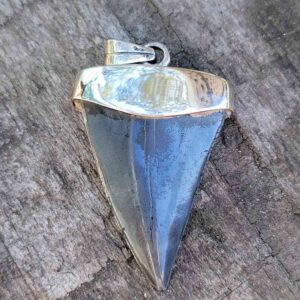 Silver Capped Extinct Great White Shark Tooth Pendant