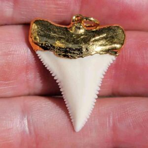 Gold Capped Modern Great White Shark Pendants