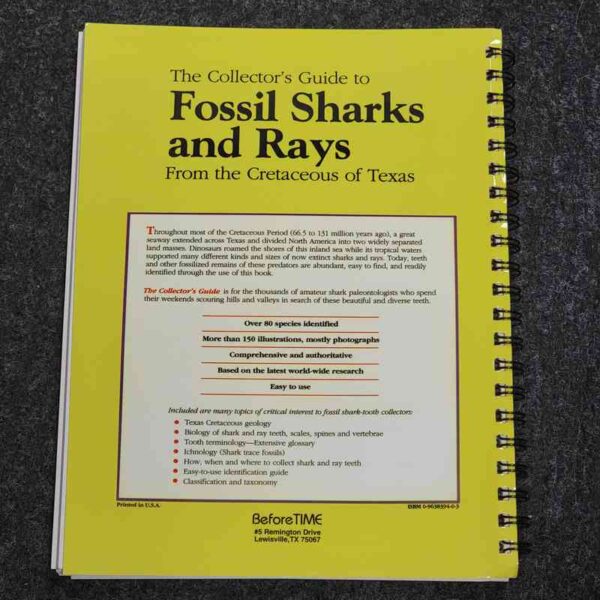  Back of The Collector's Guide to Fossil Sharks and Rays from the Cretaceous of Texas